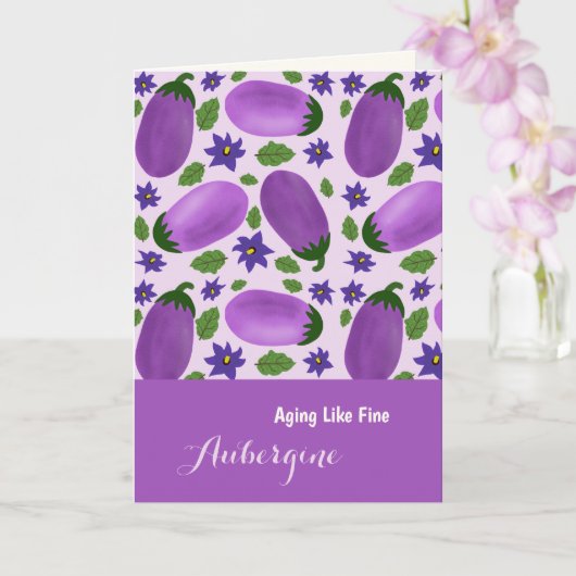 Blush & Bloom Auberginen-Kollektion – Geburtstag Karte (Orchidee)