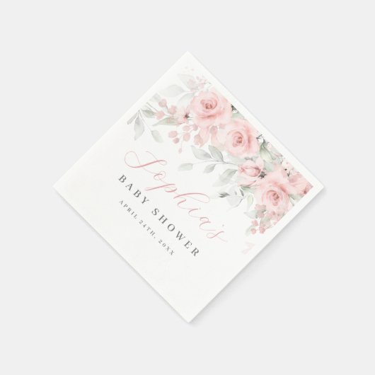 Blush Bloom Baby Dusche Serviette (Ecke)