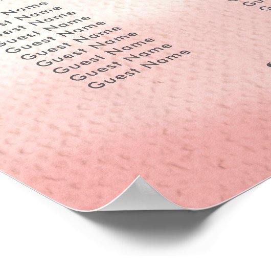 Blush & Bloom Bold Script Hochzeitsdiagramm Poster (Ecke)