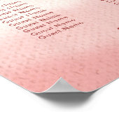 Blush & Bloom Bold Script Hochzeitsdiagramm Poster (Ecke)