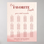 Blush & Bloom Bold Script Hochzeitsdiagramm Poster (Vorne)