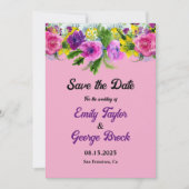 Blush Bloom Botanical Country Boho Blumenhochzeit Save The Date (Vorderseite)