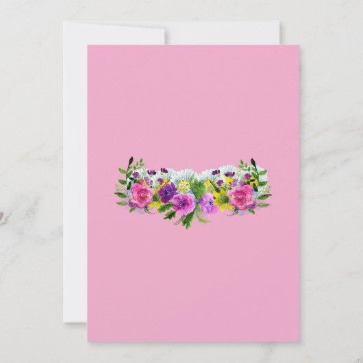 Blush Bloom Botanische Boho Rustikale Blumenhochze Einladung (Rückseite)