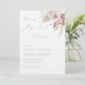 Blush Bloom Bridal Shower Einladung (Stehend Vorderseite)