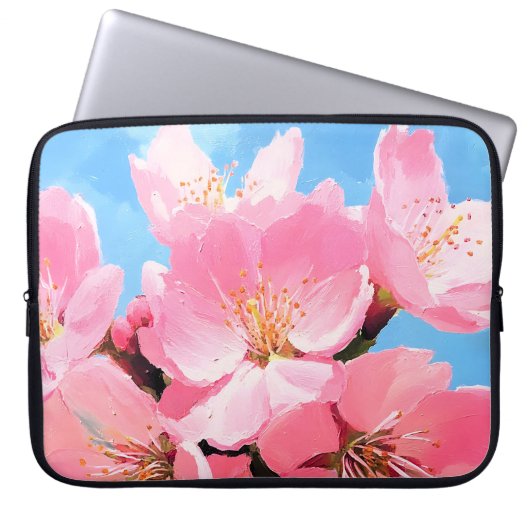 Blush Bloom Cherry Blossom Laptopschutzhülle (Vorderseite)