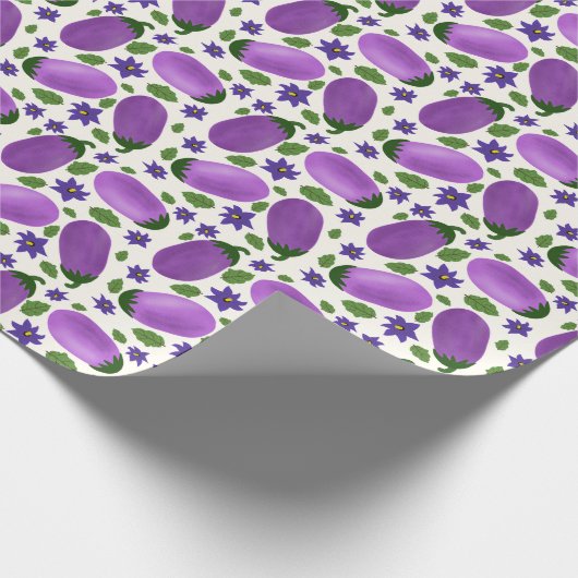 Blush & Bloom Eggplant Collection – Ivory Glow Geschenkpapier (Ecke)