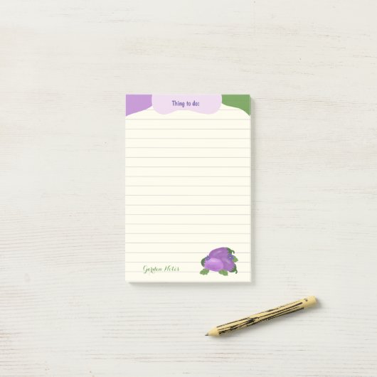 Blush & Bloom Eggplant Collection – Ivory Glow Post-it Klebezettel (Auf Schreibtisch)