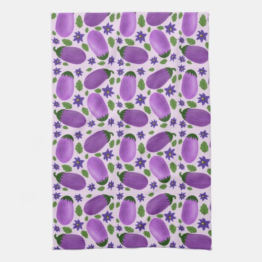 Blush & Bloom Eggplant Collection – Soft Lilac Geschirrtuch (Vertikal)