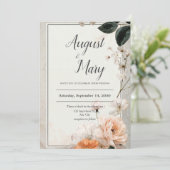 Blush Bloom Elegance Hochzeit Einladung (Stehend Vorderseite)