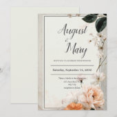 Blush Bloom Elegance Hochzeit Einladung (Vorne/Hinten)