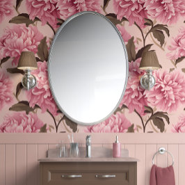 Blush Bloom Elegante - Rosa und Taupe rot Tapete