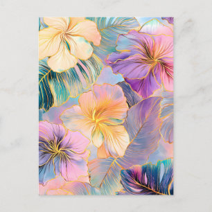 Blush Bloom Exotic Blätter Blume Feiertagspostkarte