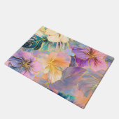 Blush Bloom Exotic Blätter Blume Fußmatte (Schrägansicht)