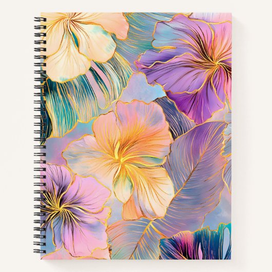 Blush Bloom Exotic Blätter Blume Notizblock (Vorderseite)