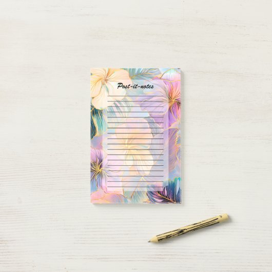 Blush Bloom Exotic Blätter Blume Post-it Klebezettel (Auf Schreibtisch)