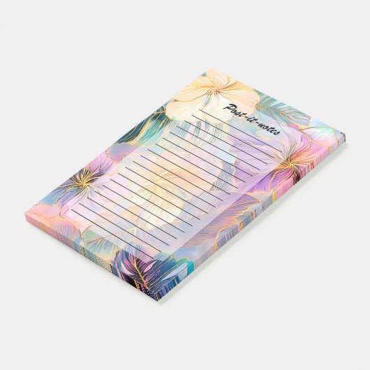 Blush Bloom Exotic Blätter Blume Post-it Klebezettel (angewinkelt)