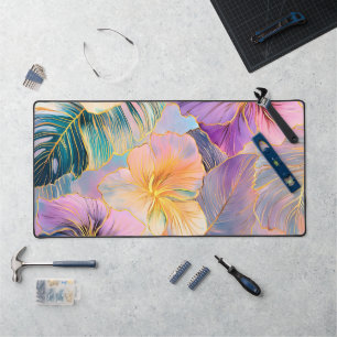 Blush Bloom Exotic Blätter Blume Schreibtischunterlage