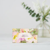 Blush Bloom | Floral Kraft Visitenkarte (Stehend Vorderseite)