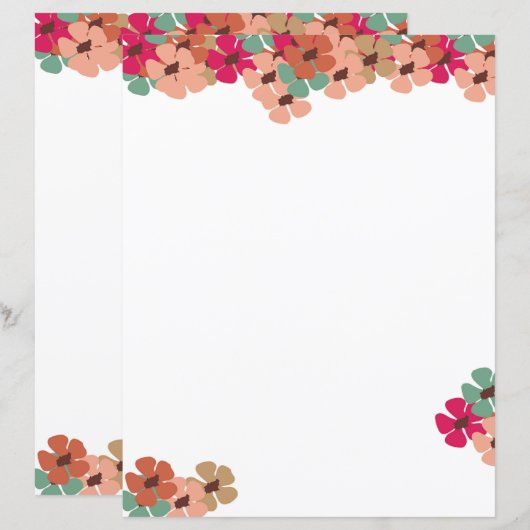Blush & Bloom Floral Writing Paper (Vorne/Hinten)