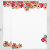 Blush & Bloom Florales Schreibpapier (Vorne/Hinten)