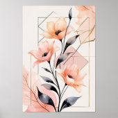 Blush Bloom Geometric Wall Art Poster (Vorne)