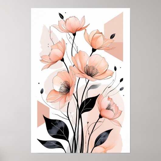Blush Bloom Geometrie Poster (Vorne)
