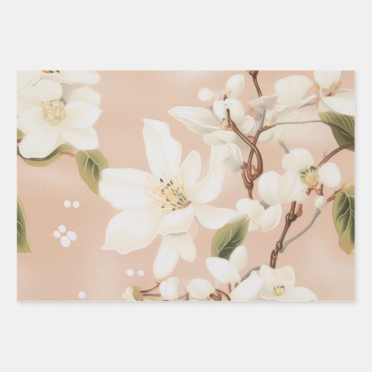 "Blush Bloom Gift Wrap" Geschenkpapier Set (Vorderseite 3)