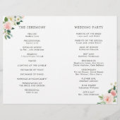 Blush Bloom Gold Frame Folded Wedding Programm (Rückseite)