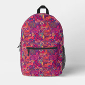 Blush Bloom: Künstlerisches rosa Gartenmuster Bedruckter Rucksack (Vorderseite)