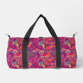 Blush Bloom: Künstlerisches rosa Gartenmuster Duffle Bag (Vorderseite)