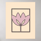 Blush Bloom - Moderner Lotus Kunst, Dichtung und M Poster (Vorne)