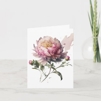 Blush Bloom Peony Card Dankeskarte
