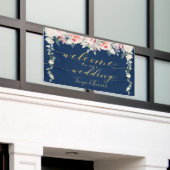 Blush Blooms Extravagante Gold-Kalligrafie Willkom Banner (Äußeres Gebäude)