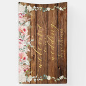 Blush Blooms Extravagante Gold Kalligraphie Holz W Banner (Vertikal)