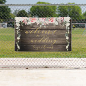 Blush Blooms Extravagante Gold Kalligraphie Holz W Banner (Insitu)