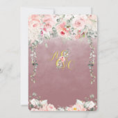 Blush Blooms Hochzeit Extravagante Gold-Kalligrafi Einladung (Rückseite)