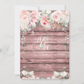 Blush & Blooms Wedding Rose Wood Rustic Barboard Einladung (Rückseite)