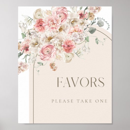 Blush Bloral Arch Favoriten Zeichen Poster (Vorne)