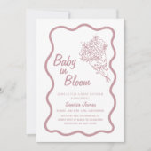 Blush Bloral Baby Dusche - Chic Baby in Bloom Einladung (Vorderseite)