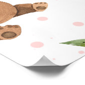 Blush Bloral Bear Balloon Baby Dusche Begrüßungsze Poster (Ecke)