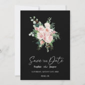 Blush Bloral Black Wedding Save the Date (Vorderseite)