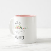 Blush Bloral Blooms Future Bridge Verlobung Gesche Zweifarbige Tasse (Vorderseite Links)
