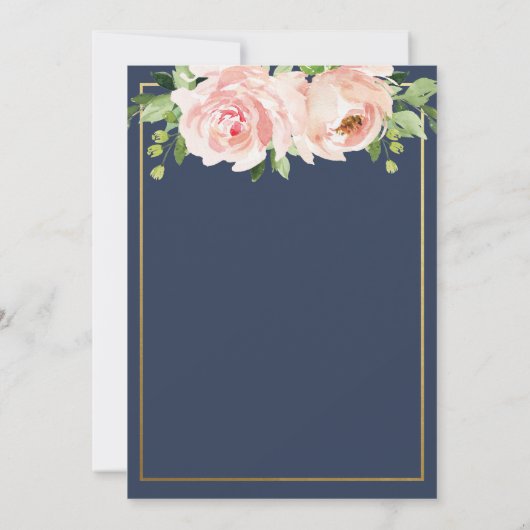 Blush Bloral Botanische Hochzeit Speichern Sie die Einladung (Rückseite)