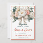 Blush Bloral Bouquet Hochzeitseinladung Einladung (Vorderseite)