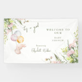 Blush Bloral Bunny Es ist ein Mädchen Dusche Willk Banner (Horizontal)