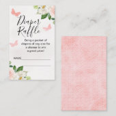 Blush Bloral Butterfly Windel Einlage Visitenkarte (Vorne/Hinten)