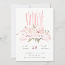 Blush Bloral Cake Kerzen jedes Alter Geburtstag Ei Dankeskarte