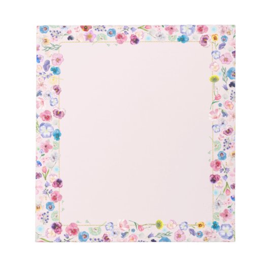 Blush Bloral Dream Notepad - Farbenfrohe Blossom Notizblock (Vorderseite)
