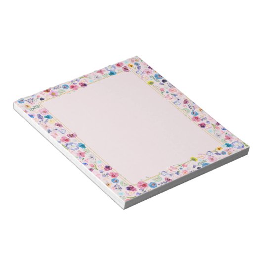 Blush Bloral Dream Notepad - Farbenfrohe Blossom Notizblock (angewinkelt)