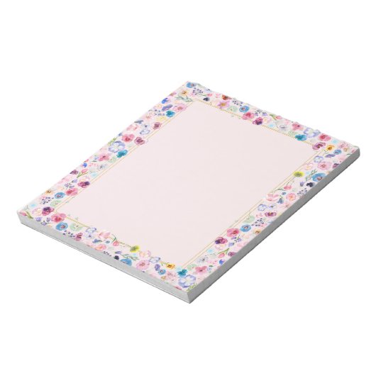 Blush Bloral Dream Notepad - Farbenfrohe Blossom Notizblock (Rotiert)